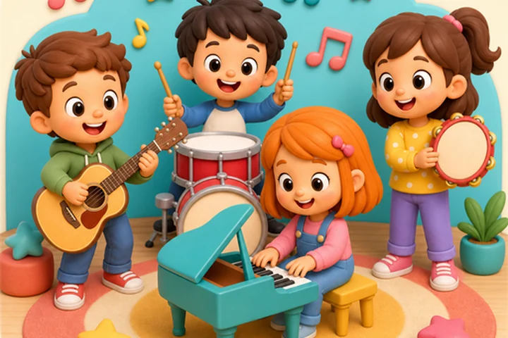 Müzik ve çocuk şarkıları sahnesi